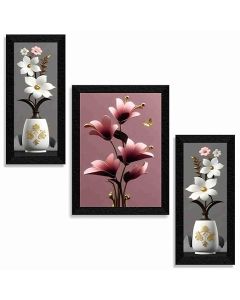 SAF flower pot wall painting for Wall Decoration - Set Of 3